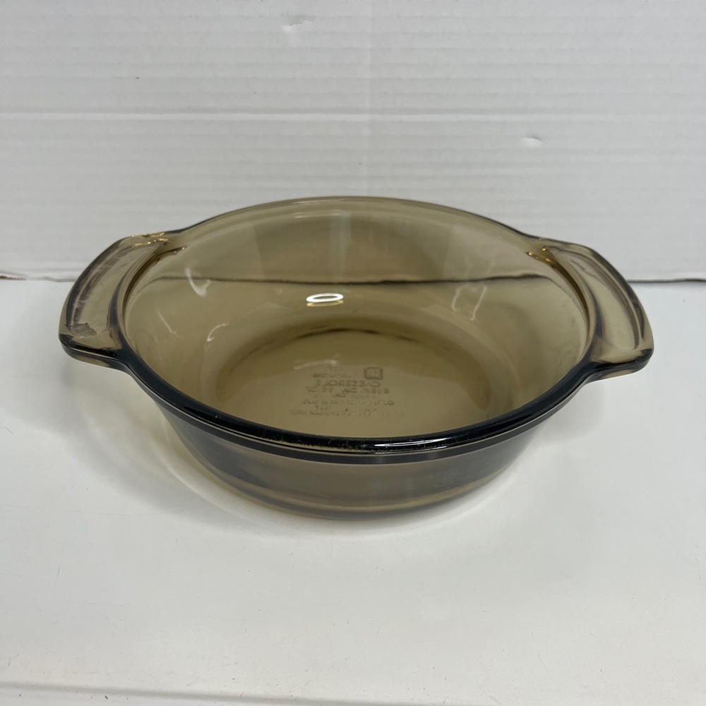 Anchor Ovenware Glass Amber Casserole Dish 1.5 Qt. USA 1037 No Lid